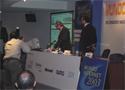 Imagen: Excmo. Sr. D. Josep Piqu� Ministro de Ciencia y Tecnolog�a  activ� el primer Nodo de enlace virtual (Root) de Hispanix en Mundo Internet 2003.