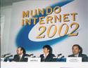 Imagen: Miguel P�rez Sub�as (Presidente de la AUI) acompa�ado por la Ministra de Ciencia y Tecnolog�a y el Director General del MAP.