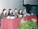 Imagen: Exc. Sr. Tr�as, Conseller de Presidencia de la Generalitat de Catalu�a, Exc. Sr. D. Joan Clos, Alcalde de Barcelona, y D. Antoni Negre Presidente de la Cambra en expointernet  1997.